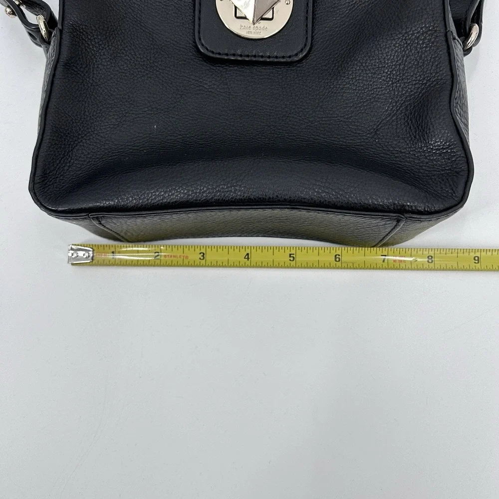 Kate Spade Chrystie Street‎ Isla Black Leather Turnlock Shoulder Handbag Purse